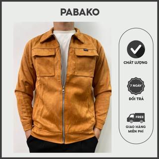 Áo khoác da lộn pabako có 5 màu 4 size m l xl xxl
