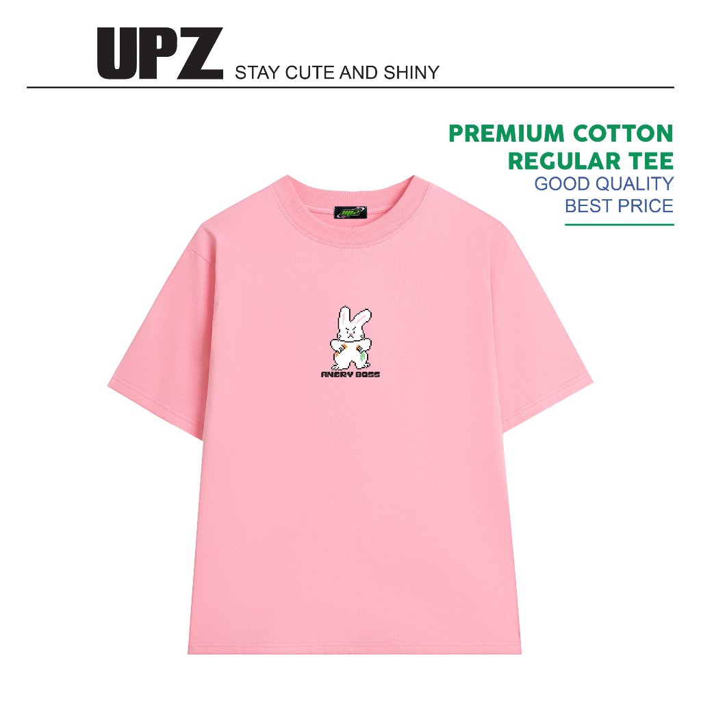 UPZ Áo Thun Cotton Unisex Form Rộng Tay Ngắn In Hoạ Tiết HAPPY MAIL/ WEEKEND PLANS/ ANGRY BOSS (3 Màu)