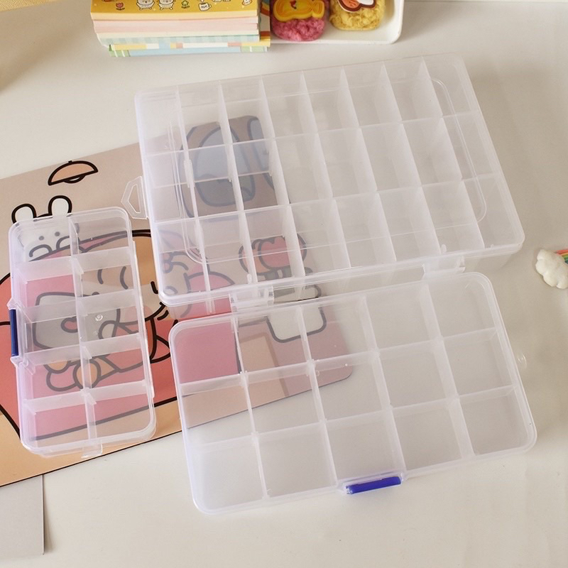 Hộp nhựa nhiều ngăn đựng sticker, phụ kiện đồ dùng cá nhân