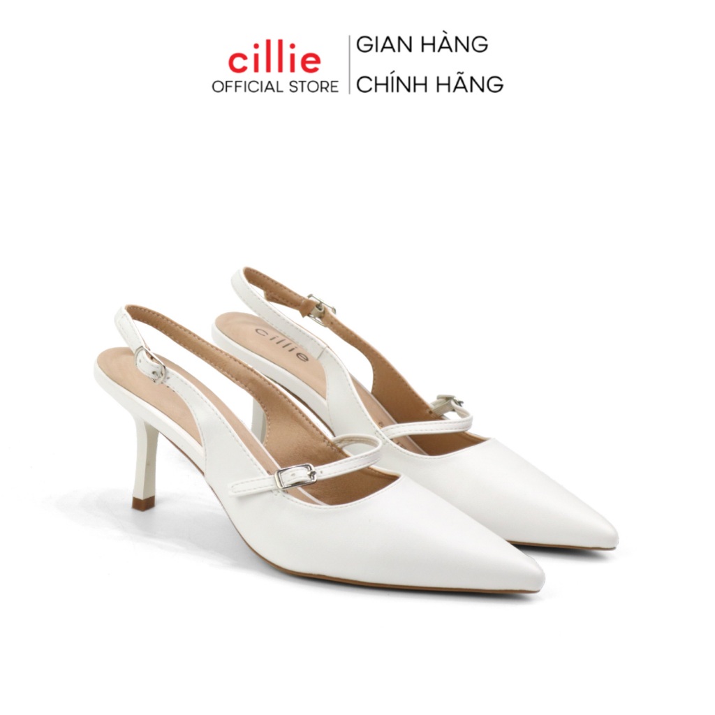 Giày Cao Gót Slingback Nữ Cillie Mũi Nhọn Hở Hậu Thời Trang Công Sở 1228