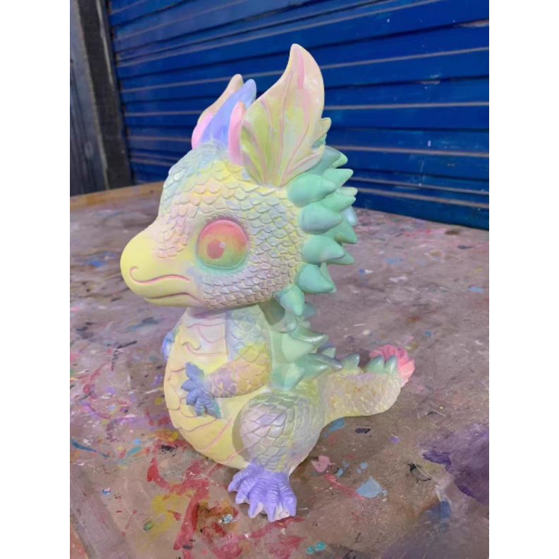 Tượng thạch cao chú rồng xinh kèm dây màu và bút vẽ