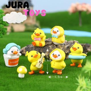 Mô hình tiểu cảnh mini vịt và thỏ đáng yêu, trang trí bàn làm việc, decor bàn học, terrarium