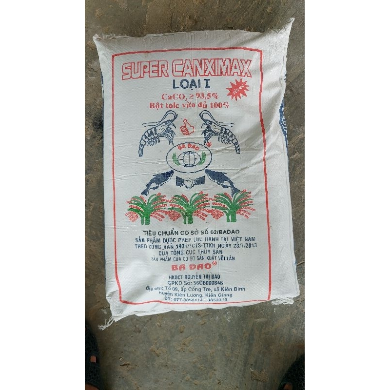 vôi supper canximax hàng loại 1 cho ốc bươu đen, ốc nhồi (1kg)