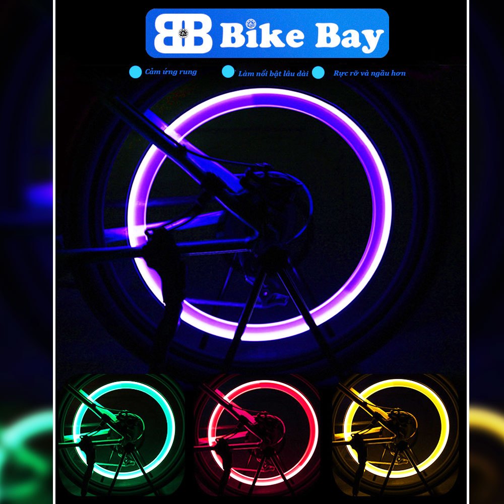 Đèn led gắn van xe đạp xe máy thể thao sáng mạnh DV001