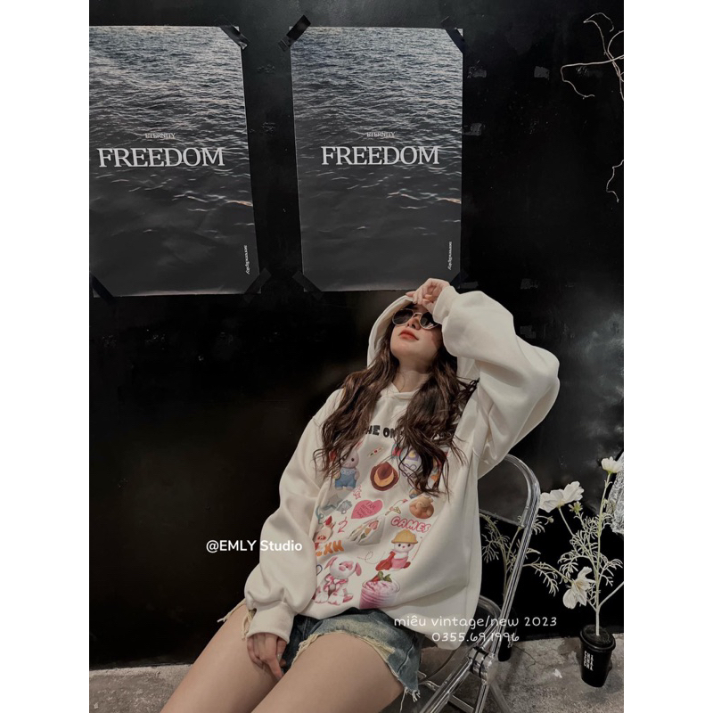 Áo nỉ hoodie hình thỏ ncxk xinh xắn