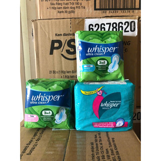 Băng vệ sinh whisper utra clean mỏng cánh / dày cánh / ban đêm