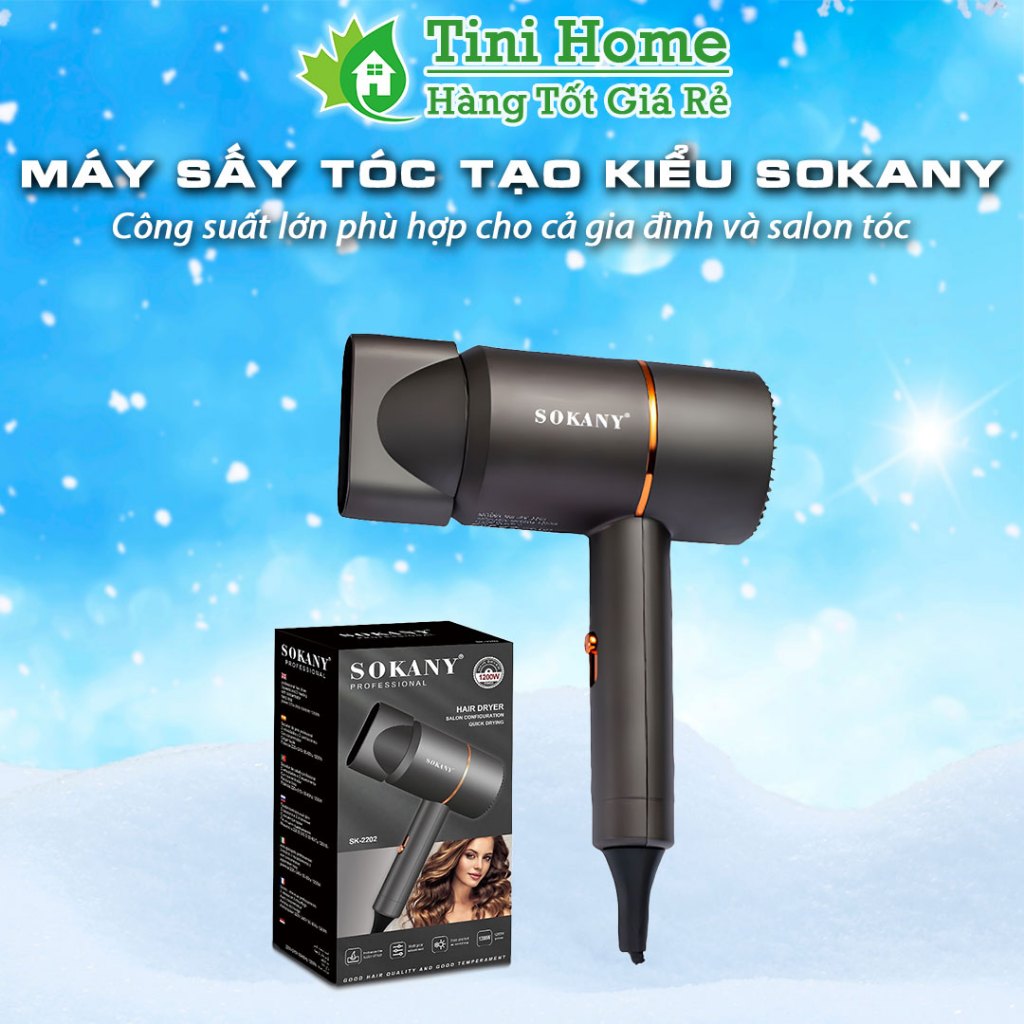 Máy sấy tóc, tạo kiểu tóc SOKANY chính hãng, công suất lớn phù hợp cho cả gia đình và salon tóc - Tini Home Shop