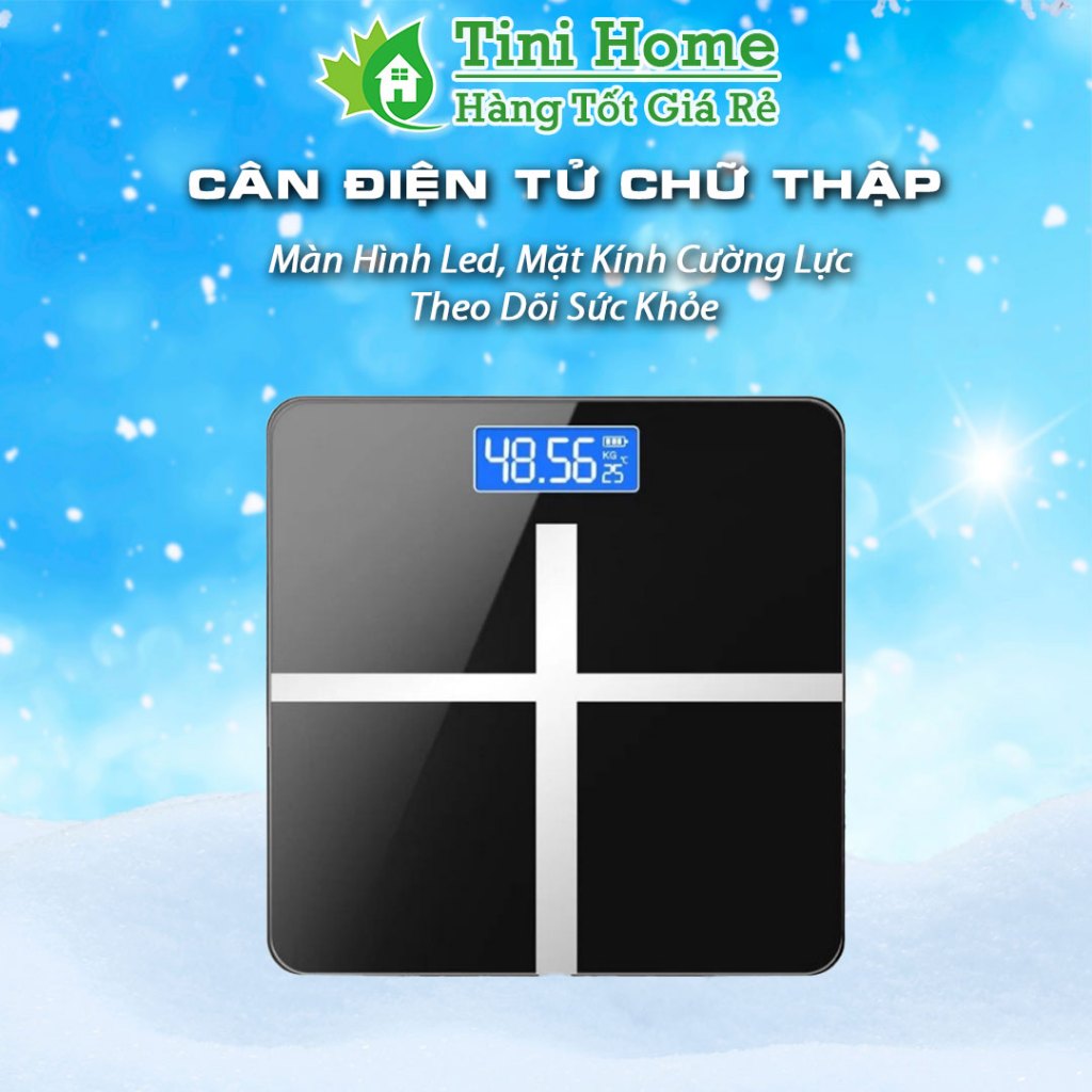 Cân điện tử sức khỏe, cân chữ thập màn hình LED độ chính xác cao , cân sức khỏe gia đình - Tinihome