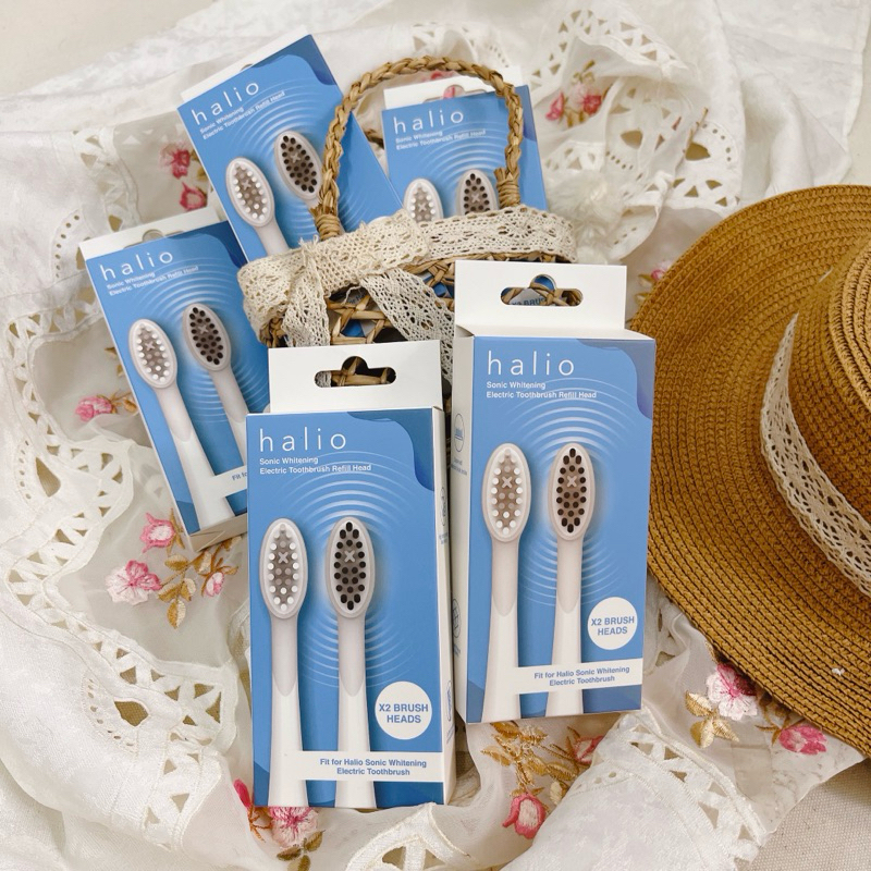 Bộ 2 Đầu bàn chải điện Halio Sonic Whitening Toothbrush Pro màu White