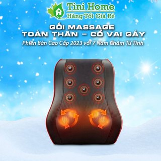 Gối massage vai gáy toàn thân ( hot nhất 2023), Máy massage mặt trời phối hợp 7 nam châm hút từ tính - TiniHome