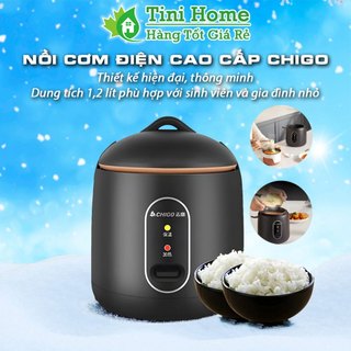 Nồi cơm điện chống dính chigo, nồi nấu đa năng, dung tích 1,2l - tinihome shop