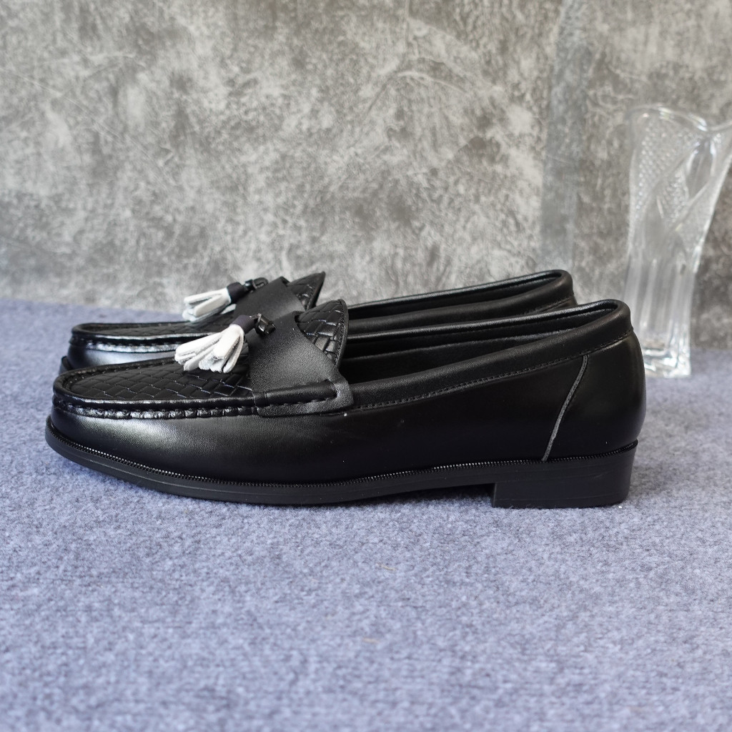 Giày lười nam dập vân đan, da mềm, đế cao su rất êm 2 màu nâu , đen