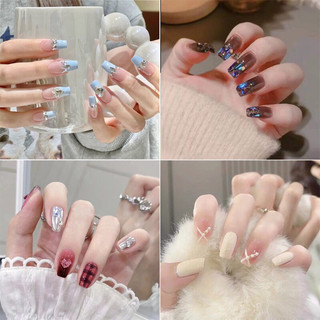 Bộ 24 móng tay giả đính đá siêu đẹp có sẵn keo dán, nhiều màu, nhiều mẫu cho khách lựa chọn