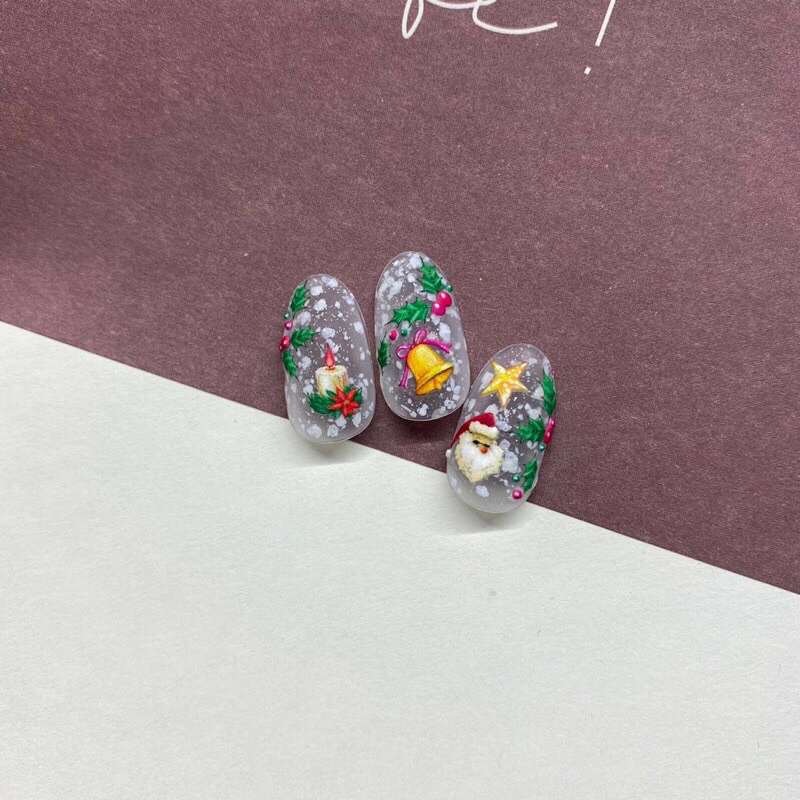 Sticker noel lụa 5D cao cấp dán móng/ sticker giáng sinh 5D dán móng/ Sticker 5d noel/ sticker 5d giáng sinh