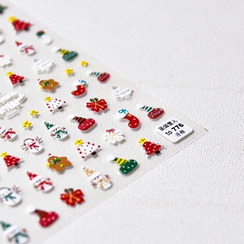 Sticker noel lụa 5D cao cấp dán móng/ sticker giáng sinh 5D dán móng/ Sticker 5d noel/ sticker 5d giáng sinh