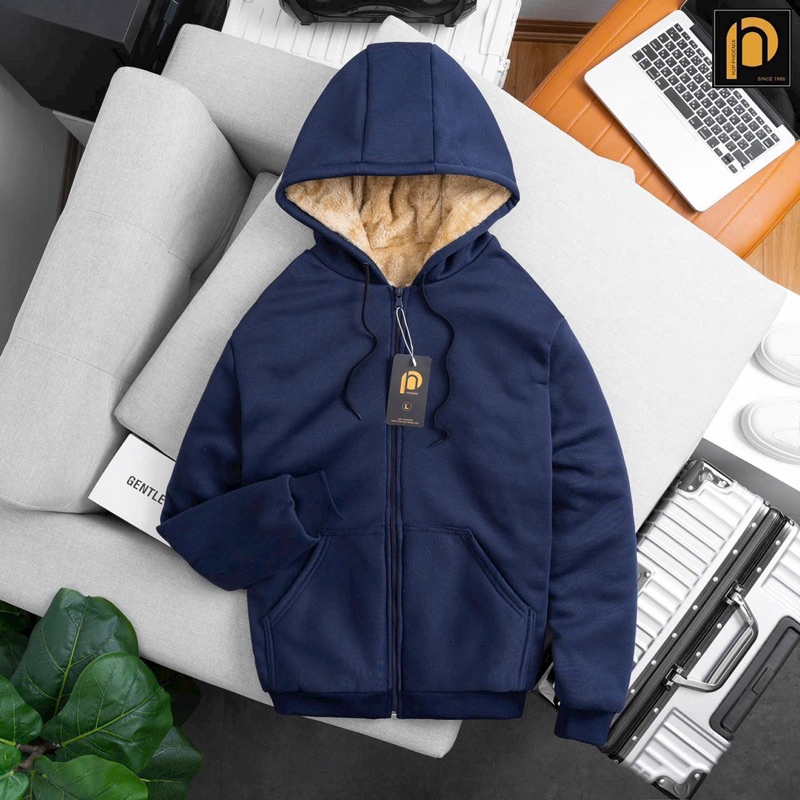 Khoác nỉ hoodie lót lông vàng siêu ấm