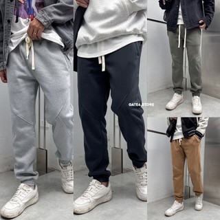 Quần jogger nam KAF, quần nỉ dài vải bông 4 màu mềm dáng loose-fit vạch chân GATE6 - 5041