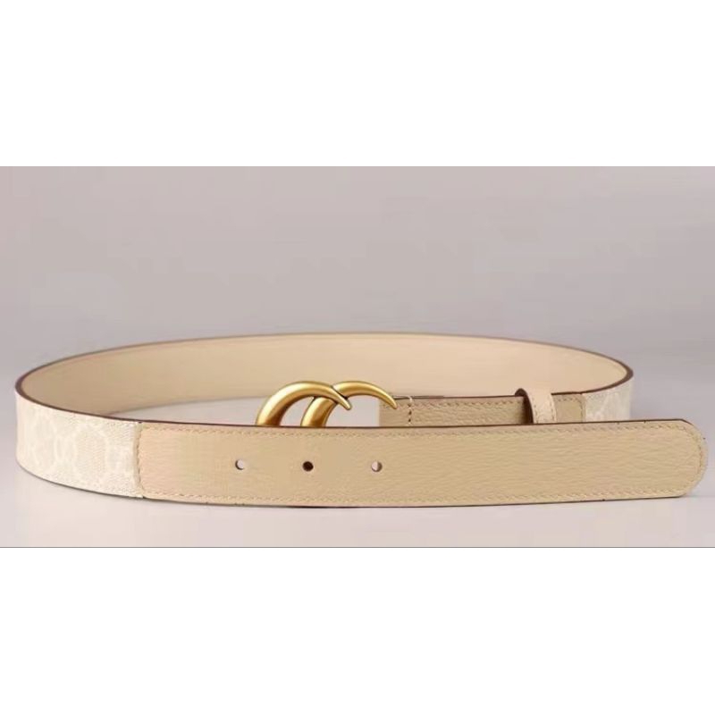 Thắt Lưng Da Bò Thật 2 Lớp Màu Nâu Kem Siêu Hiếm
