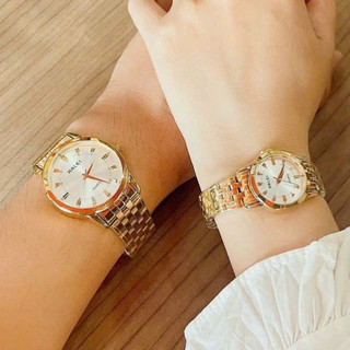 Đồng hồ cặp đôi nam nữ Halei mặt đen