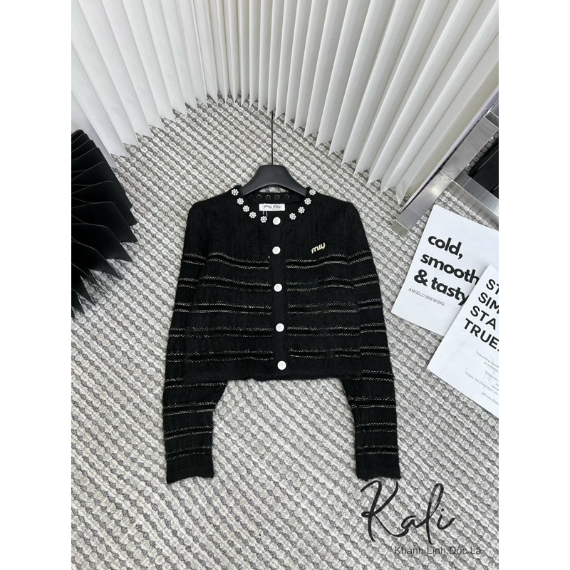 Áo len dài tay kẻ lông thỏ tag miu QCCC