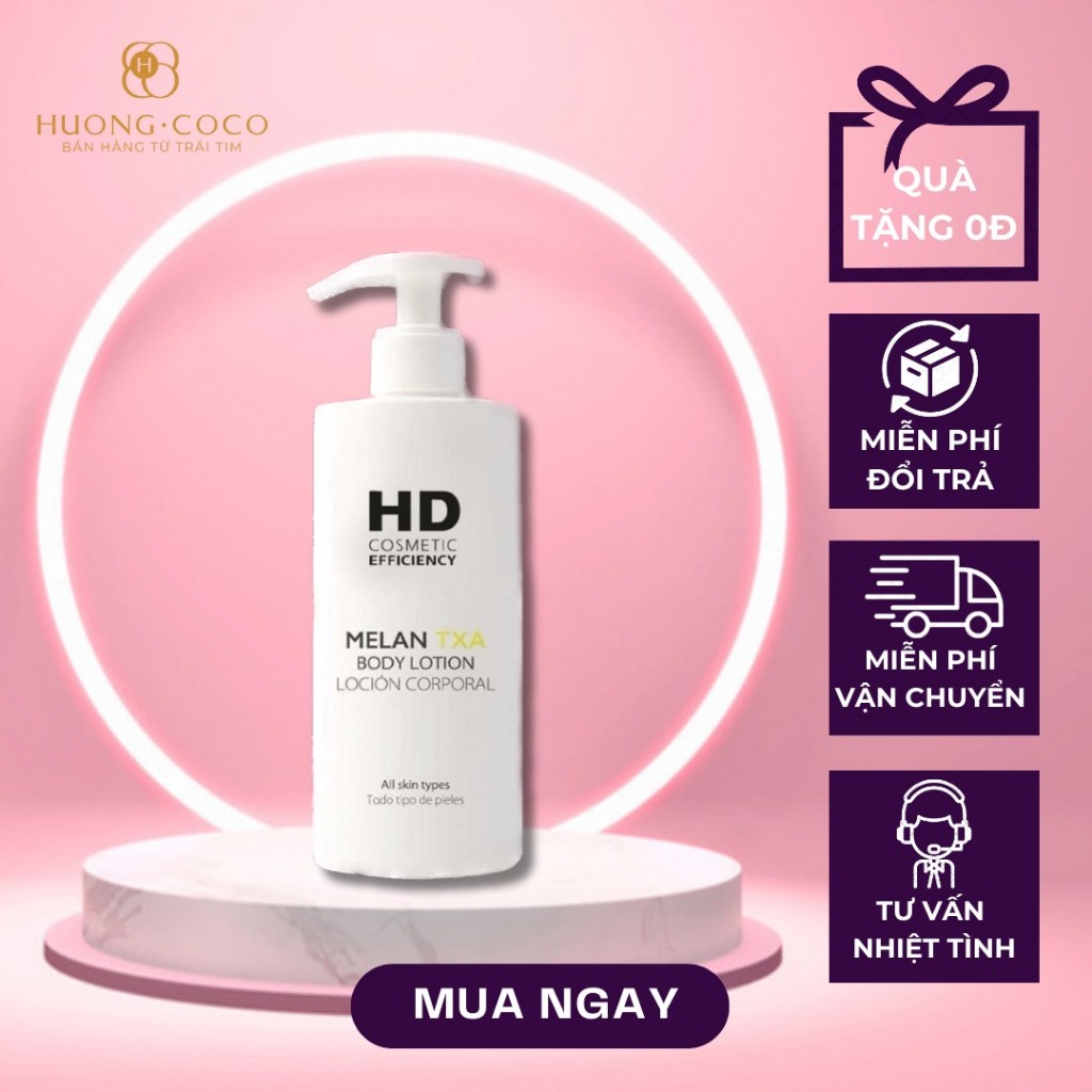 Lotion Nhũ Tương Dưỡng Sáng Da Cơ Thể, Làm Giảm Thâm, Đồi Mồi Trên Da - HD Cosmetic Melan TXA Body Lotion 400ml