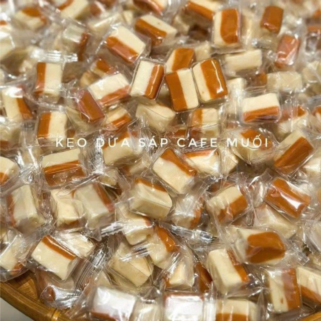 Túi 500g Kẹo dừa sáp cà phê muối