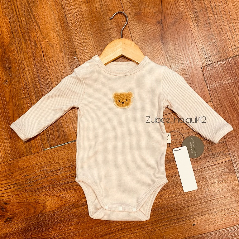 Body dài tay cotton waffle co dãn mạnh 4 chiều mềm êm cho bé.