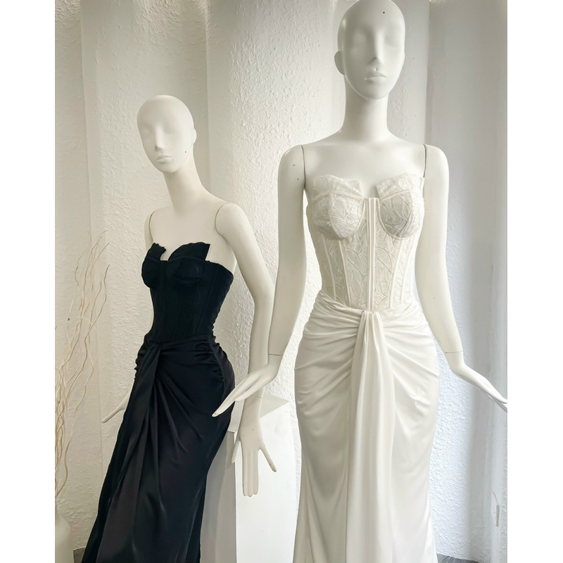 ĐẦM QUÂY BODY THÂN REN CHÂN LỤA RÚM TRƯỚC DỰ TIỆC