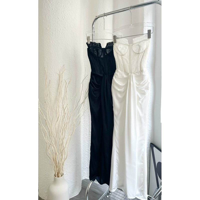 ĐẦM QUÂY BODY THÂN REN CHÂN LỤA RÚM TRƯỚC DỰ TIỆC