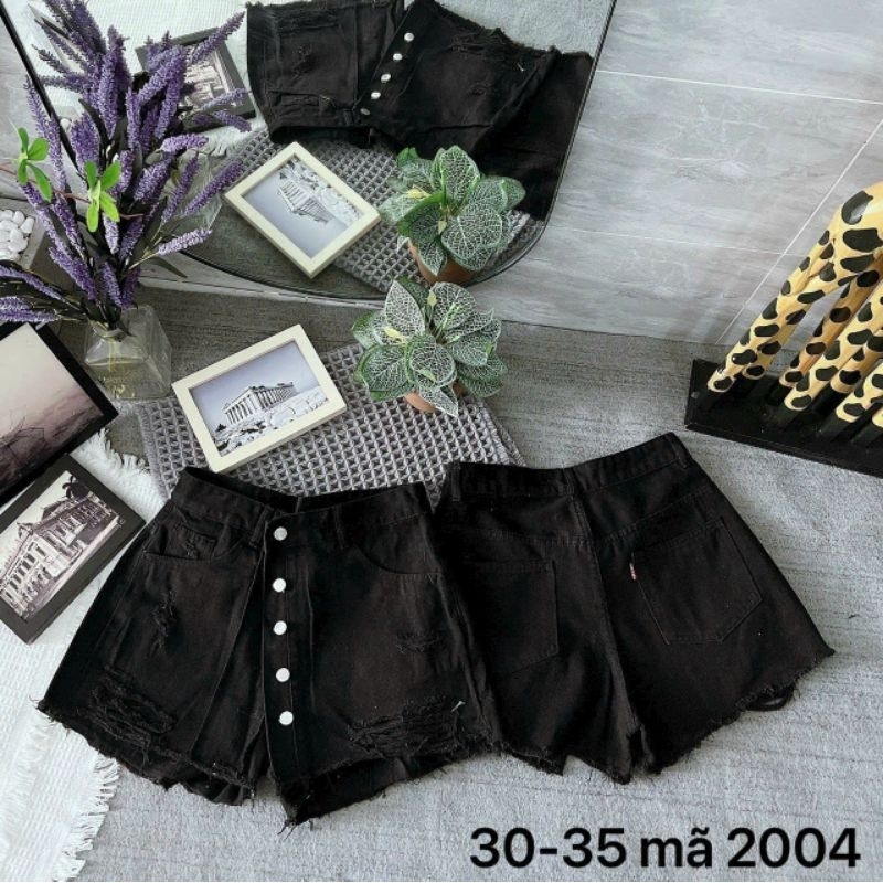 Jean Thái Bigsize: quần váy 5 nút wax rách