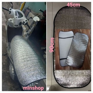 [45cmx90cm dày 3mm] Tấm lót che yên xe máy chống nắng nóng loại lớn - đai chun to chắc chắn