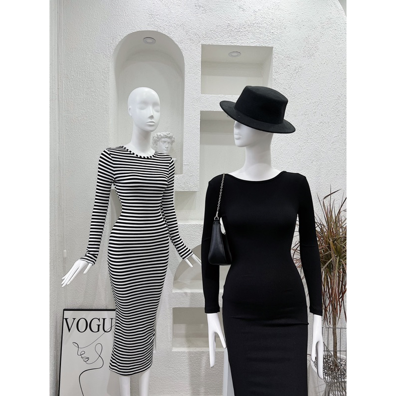 ĐẦM BODY HỞ LƯNG TAY DÀI