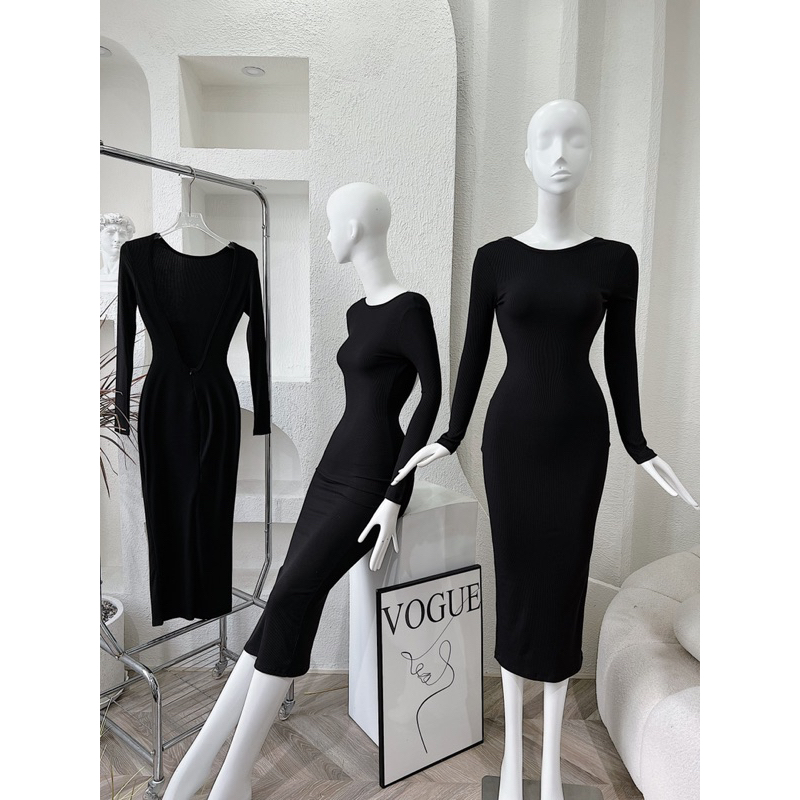 ĐẦM BODY HỞ LƯNG TAY DÀI