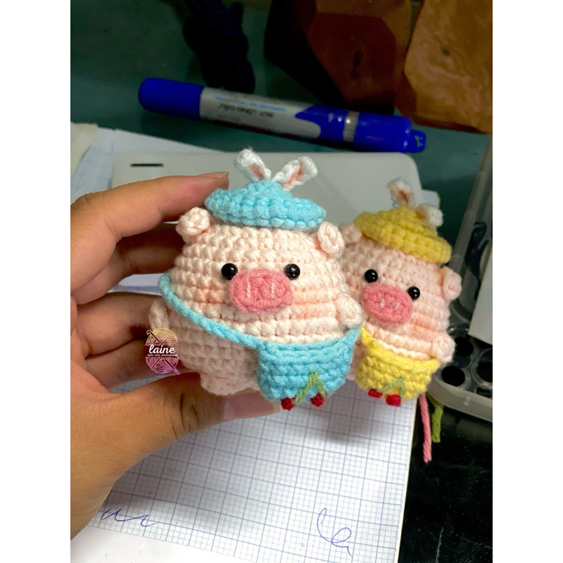 HEO ĐI HỌC len crochet handmade (ẢNH THẬT)