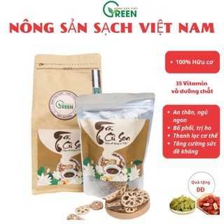 Trà củ sen chất VietGreen nguyên chất từ trà củ sen Hương Việt Nam sao vàng, hạ thổ hỗ trợ an thần, ngủ ngon