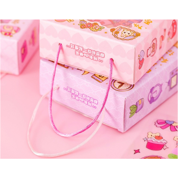 Hộp STICKER trang trí -  kèm móc khóa siêu dễ thương không thấm nước - Màu ngẫu nhiên