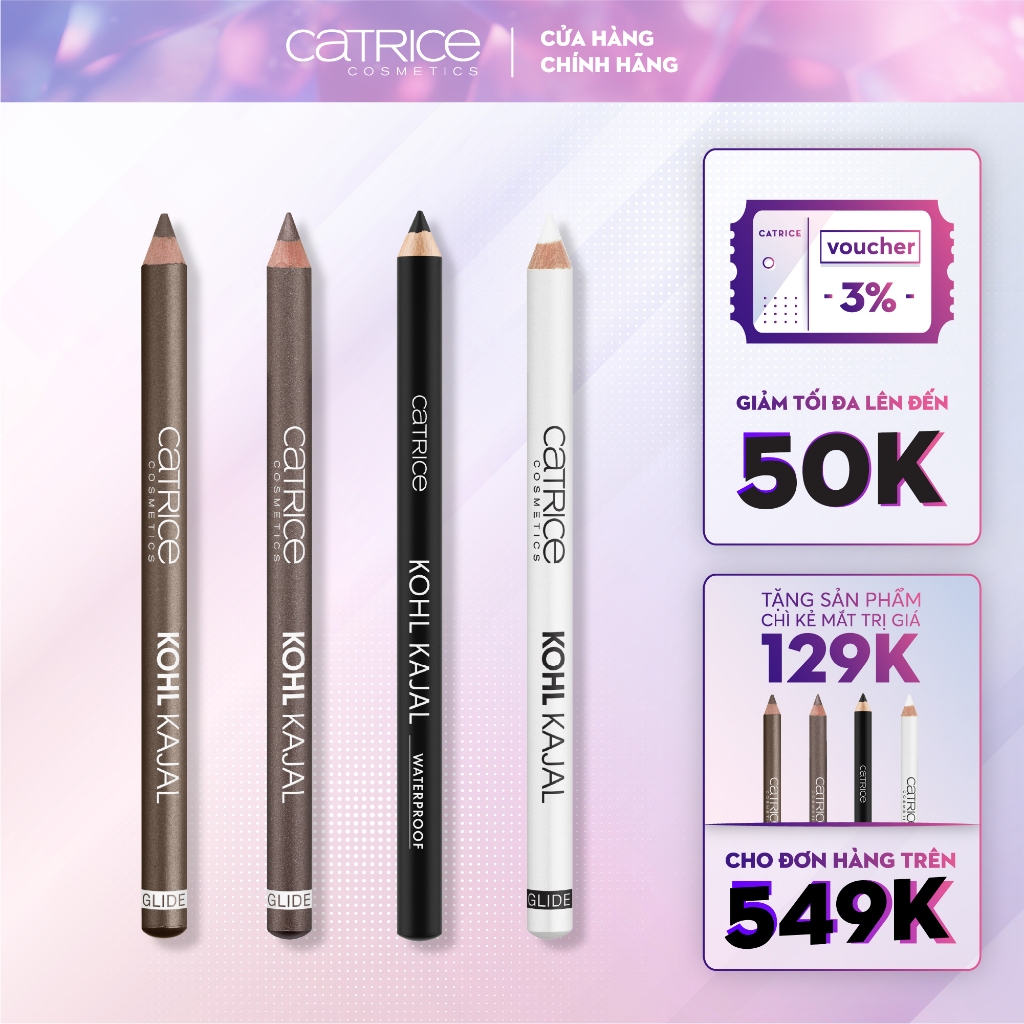 Chì kẻ mắt 4 màu Catrice Kohl Kajal đều màu dễ tán tạo đường sắc nét 1,1g