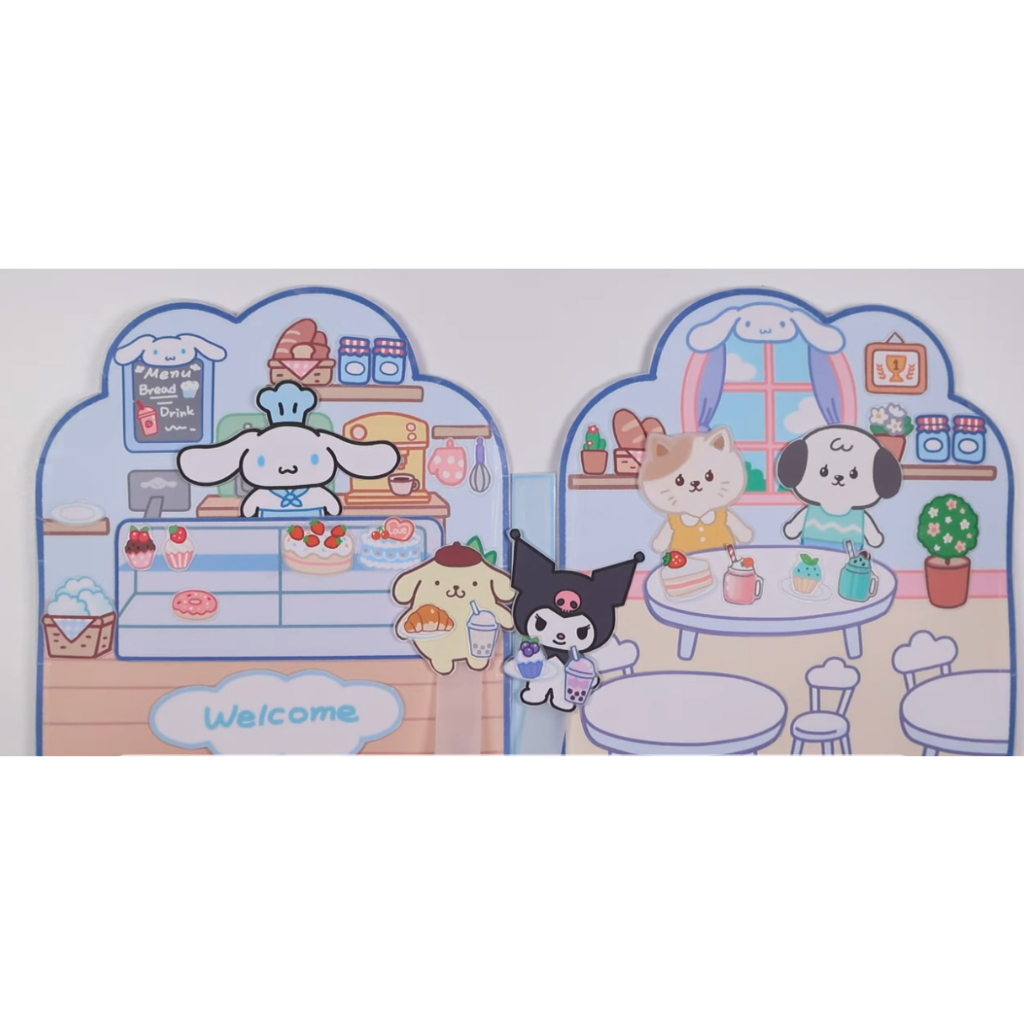 Búp bê giấy của hàng làm bánh trên đám mây -Happyfunny