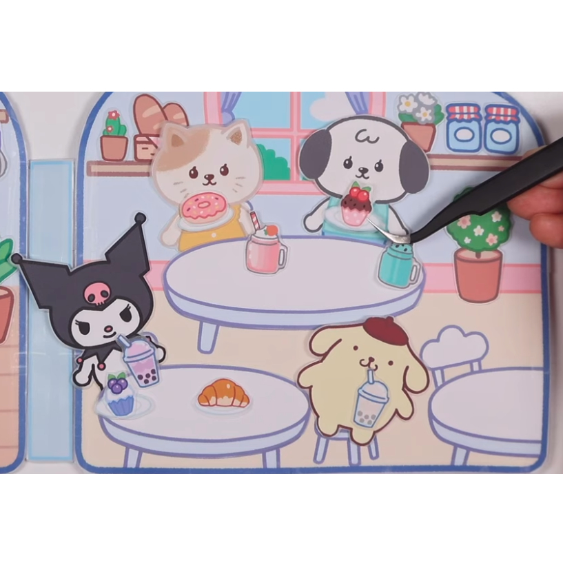 Búp bê giấy của hàng làm bánh trên đám mây -Happyfunny