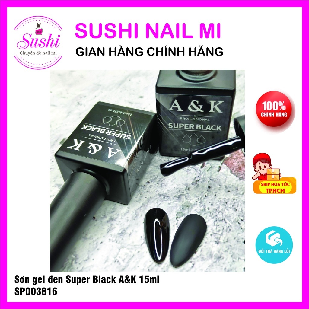 Sơn gel AK super trắng đen lên màu chuẩn 15ml - Sushi nail mi