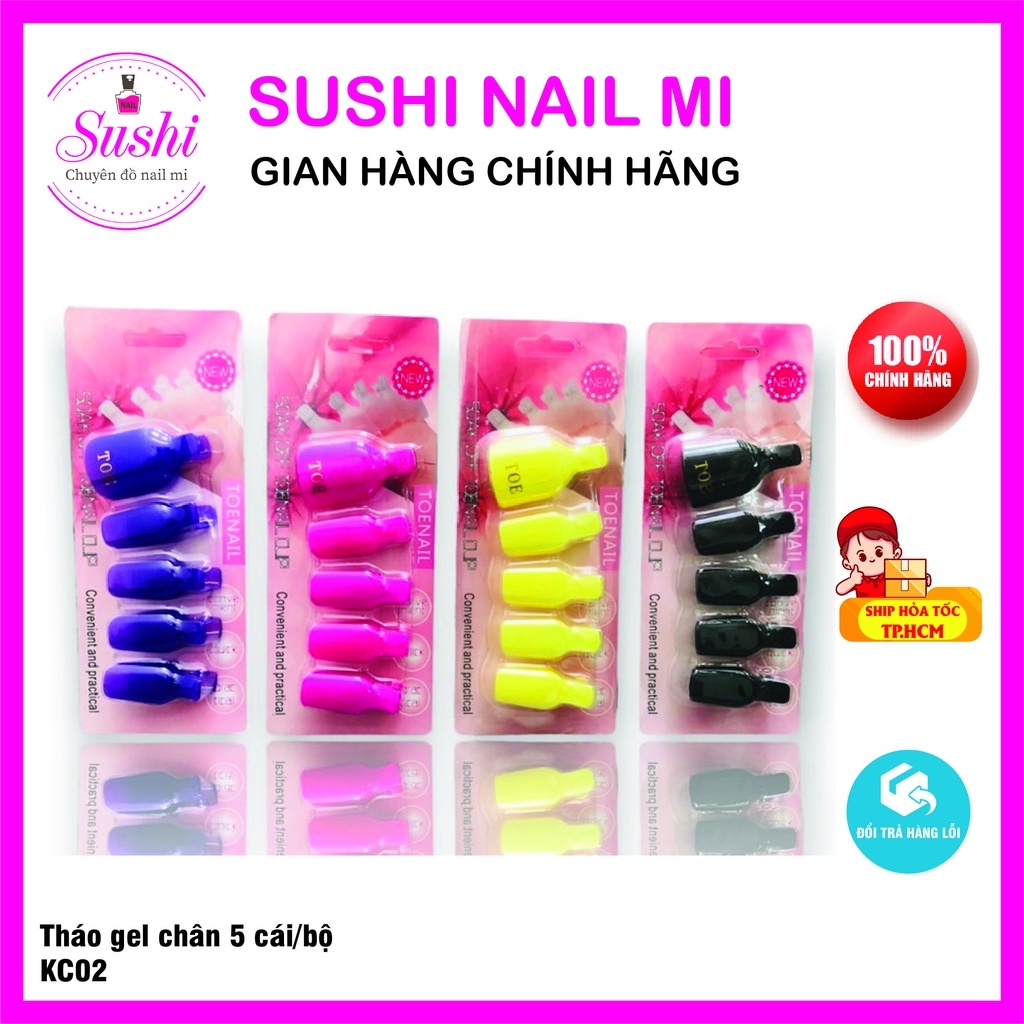 Kẹp ủ tháo gel móng tay, móng chân nhựa bền nhiều mẫu - Sushi nail mi
