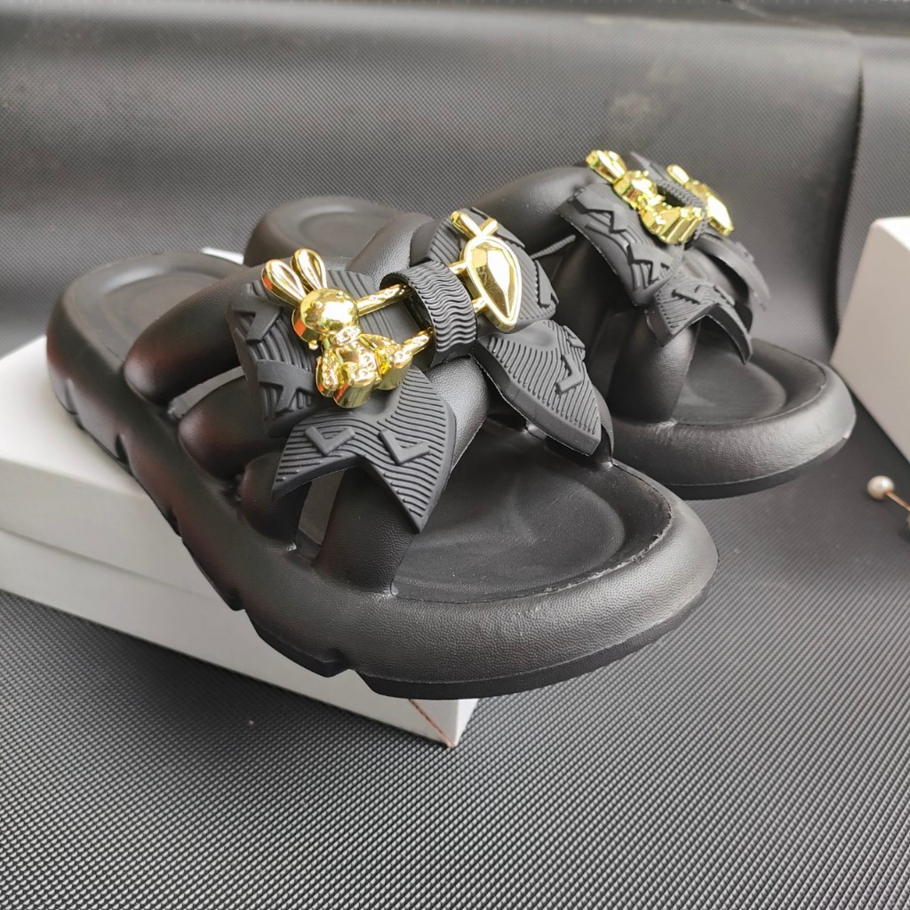 Dép nữ quai ngang cao su eva kèm nơ,Dép bánh mỳ quai chéo siêu nhẹ MLS_268