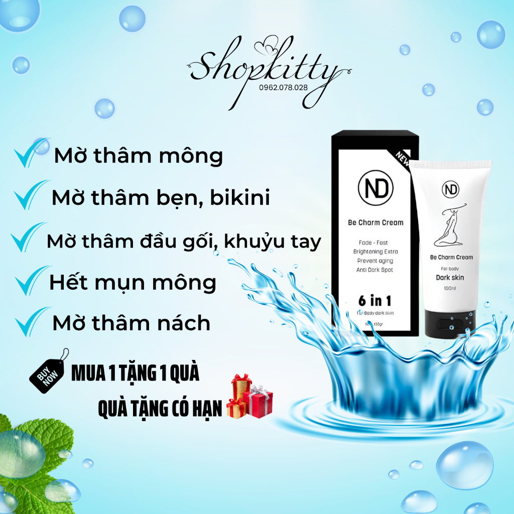 Thâm mông Be Charm Cream giảm thâm body nách mông bẹn đầu gối khuỷu tay nhũ hoa giảm thâm mụn mông