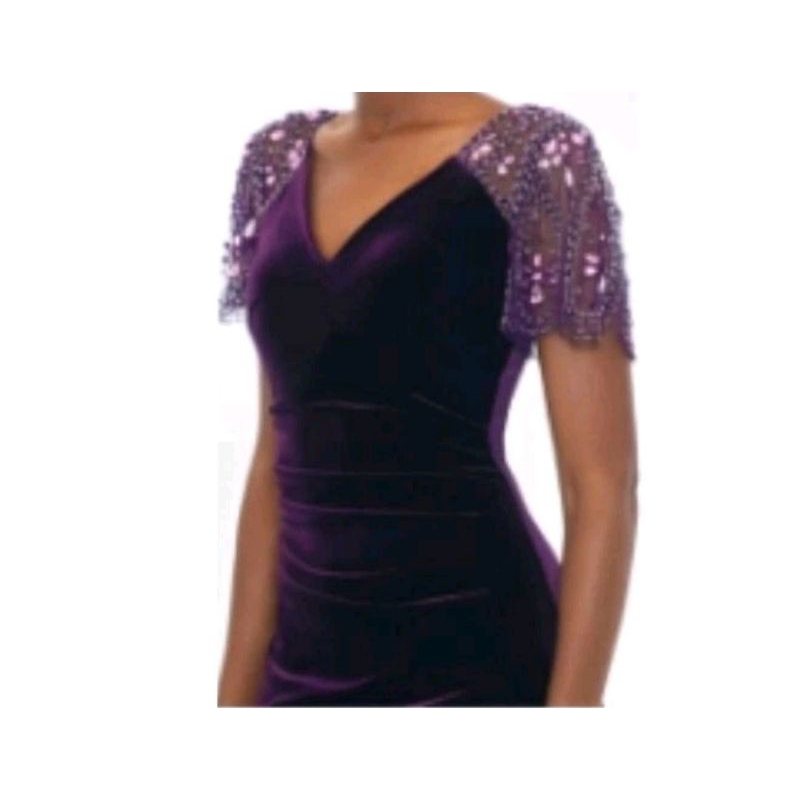 Đầm Dạ Hội VNXK Nhung Kết  Cườm Tay Sang Xịn