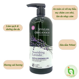 Sữa tắm hữu cơ Avalon Organics hương oải hương 946ml an toàn cho da