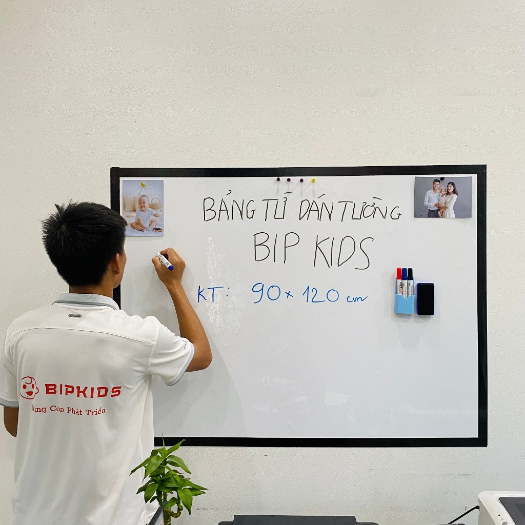 Bảng từ dán tường BIP KIDS - Bảng nam châm dán tường viết bút lông cho bé - Cuộn bảng từ hút nam châm