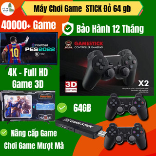 Máy Chơi Game Cầm Tay Stick 4k Đỏ 64gb X2Pro Mới, HDIM 41000+ game psp, ps1, 3d,...Kết nối không dây, bảo hàng 12 tháng