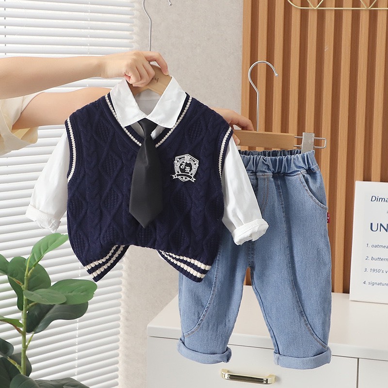 Set gile len phong cách Hàn Quốc cho bé trai - 4 chi tiết - ShubimKids