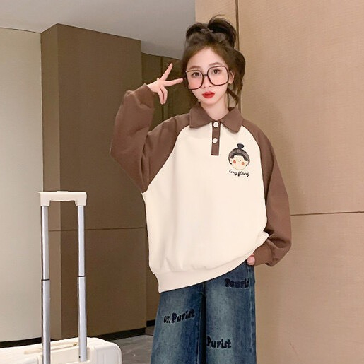 Áo polo dài tay cô gái thời trang trẻ em BEESHOP D23054A