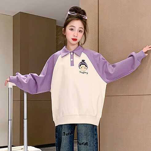 Áo polo dài tay cô gái thời trang trẻ em BEESHOP D23054A